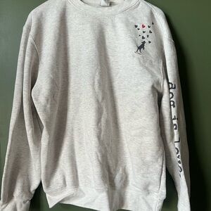 Dog Is Love Gray Crewneck Sweater